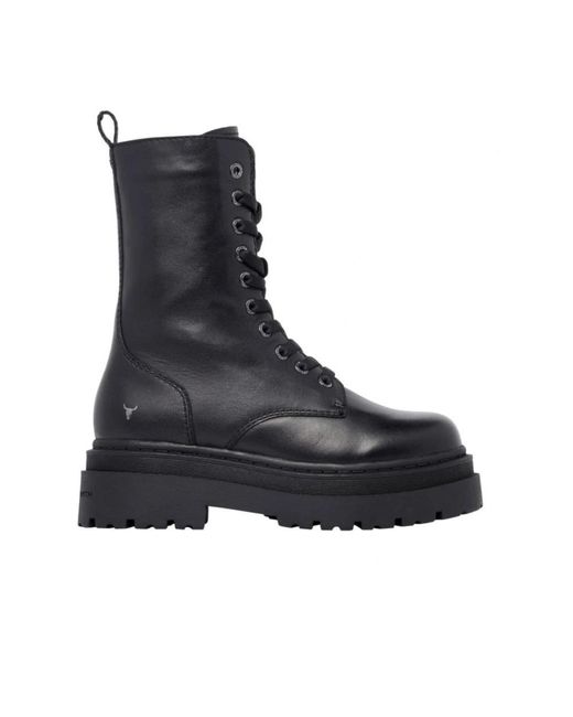 Windsor Smith Black Lace-Up Boots for men