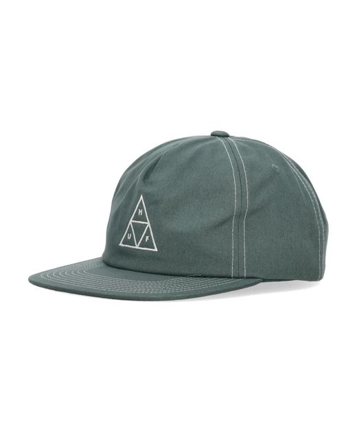 Huf Accessoires ,Groen ,Katoen Driehoek Snapback Pet Katoenen Materiaal in het Green voor heren