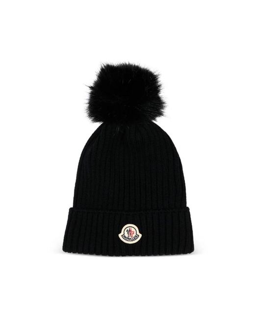 Moncler Wollmütze Mit Bommel in Black für Herren
