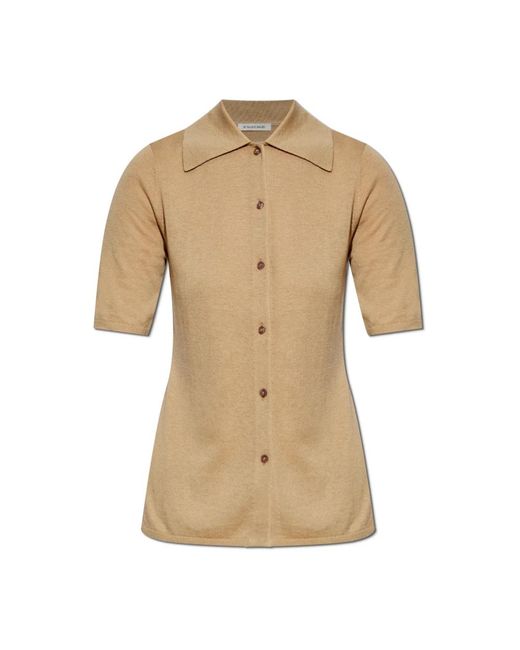 By Malene Birger Truien & Vesten ,Wol Dotta Korte Mouw Vest in het Natural