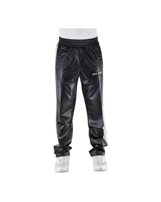 Palm Angels Black Straight Trousers for men