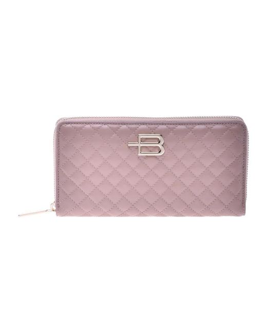 Baldinini Accessoires ,Paars ,Leer Wallet With Zip in het Pink