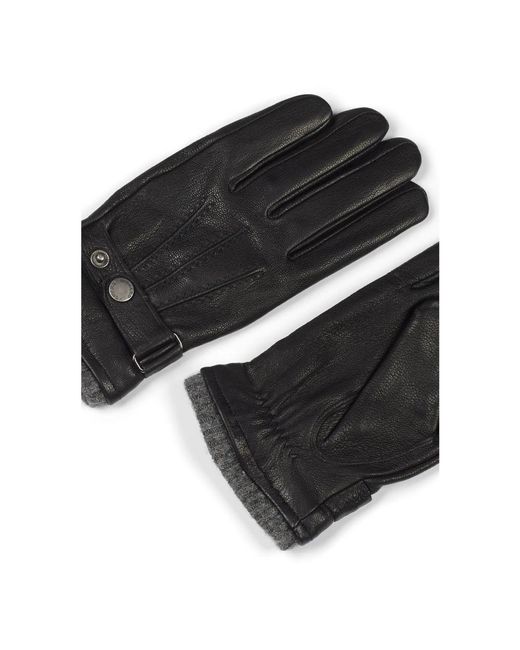 Howard London Schwarze lederhandschuhe premium qualität in Black für Herren
