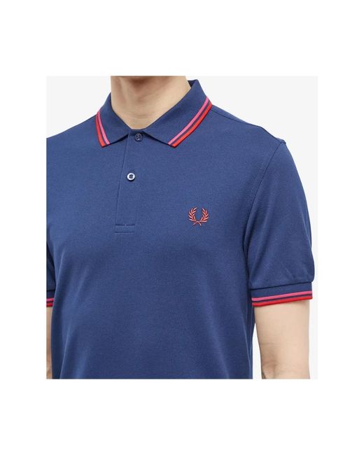Fred Perry Slim Fit Twin Tipped Polo French Navy / Magenta / Kirschrot in Blue für Herren