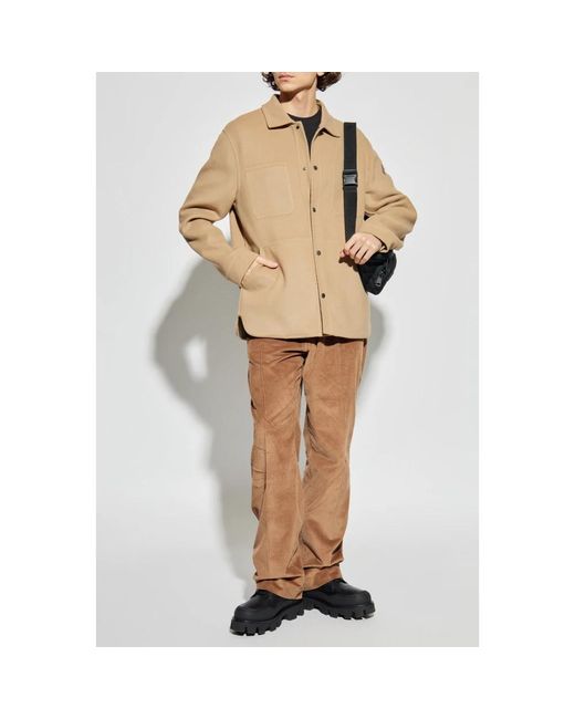 Moncler Jassen ,Wol Tagnit Reversible Shirt Jacket in het Natural voor heren