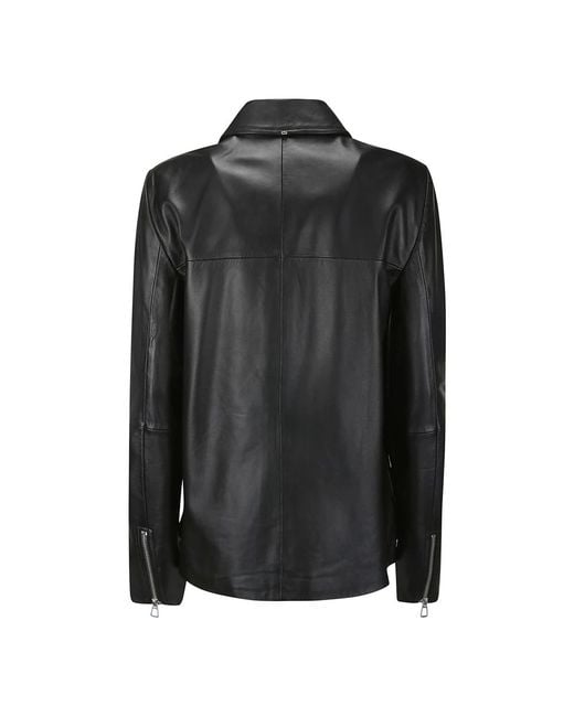 Sportmax Black Leather Jackets