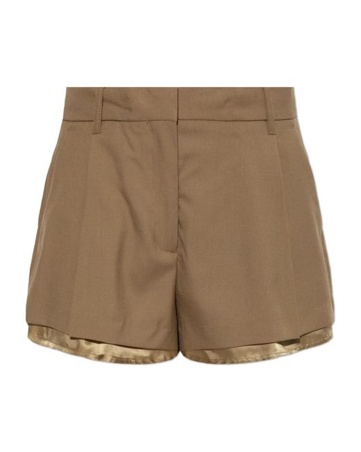 Marni Wool Shorts Met Zichtbare Voering in het Natural