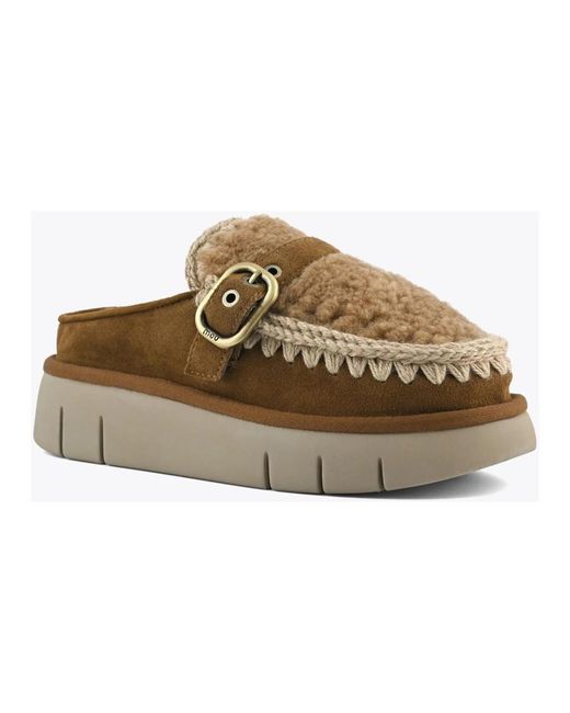 Mules Mou en coloris Brown