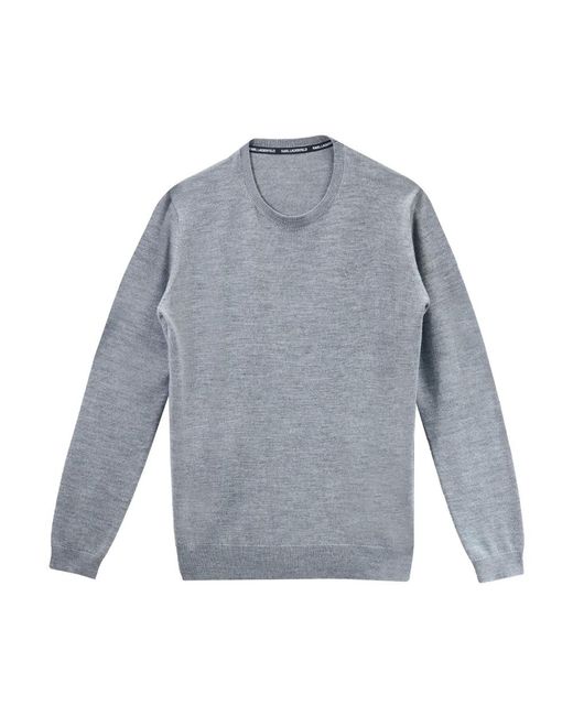 Karl Lagerfeld Gray Round-Neck Knitwear for men