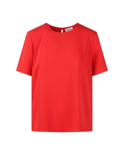 Blusa cady manica corta regular fit di P.A.R.O.S.H. in Red