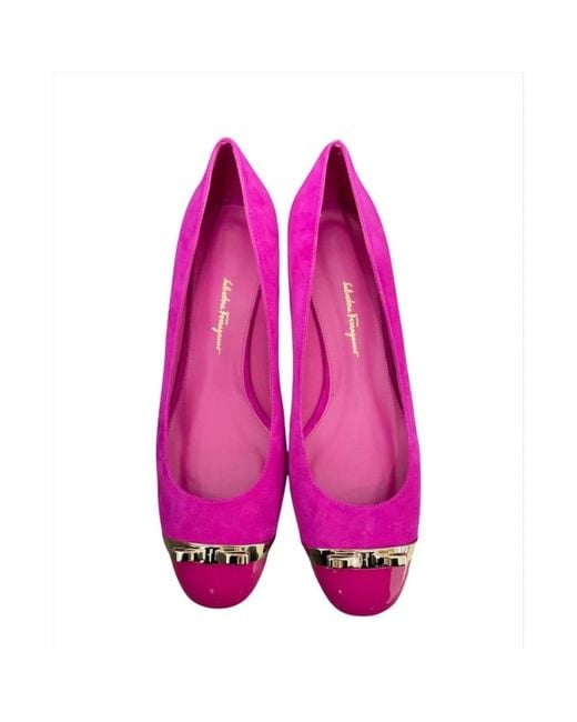 Ferragamo Purple Pumps