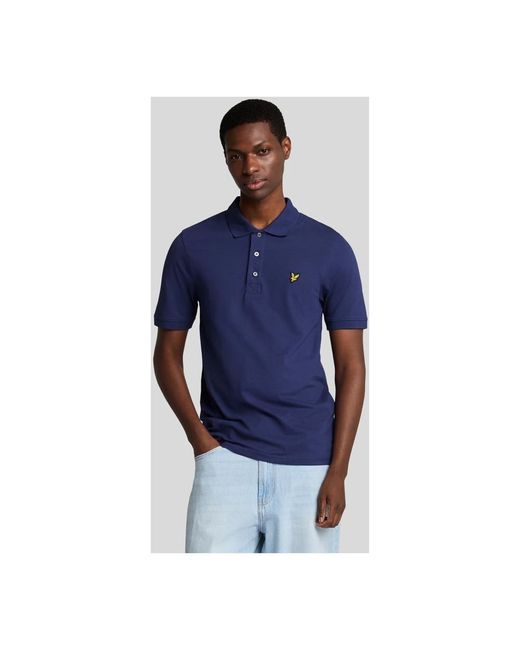 Lyle & Scott Tops ,Blauw ,Katoen Polo Shirt in het Blue voor heren