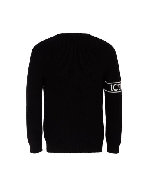 Iceberg Black Round-Neck Knitwear for men