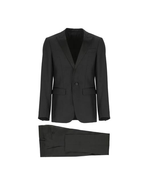 DSquared² Kostuums ,Zwart ,Zwart Virgin Wool En Zijden Smoking Pak in het Black voor heren