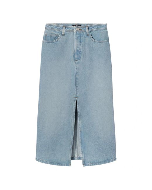A.P.C. Rokken ,Blauw ,Denim Georgia Rok in het Blue