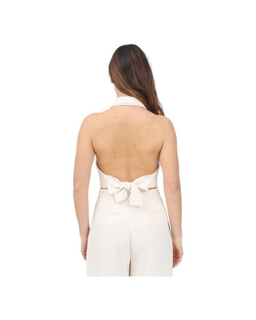 Elisabetta Franchi White Leichte weiße weste frühling sommer
