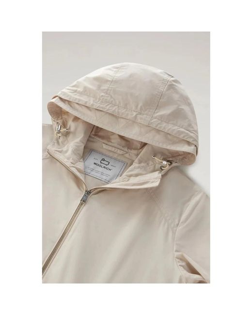 Woolrich Jassen ,Polyester Hooded Outdoor Jacket in het Gray