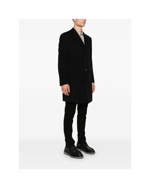 Corneliani Black Single-Breasted Coats for men