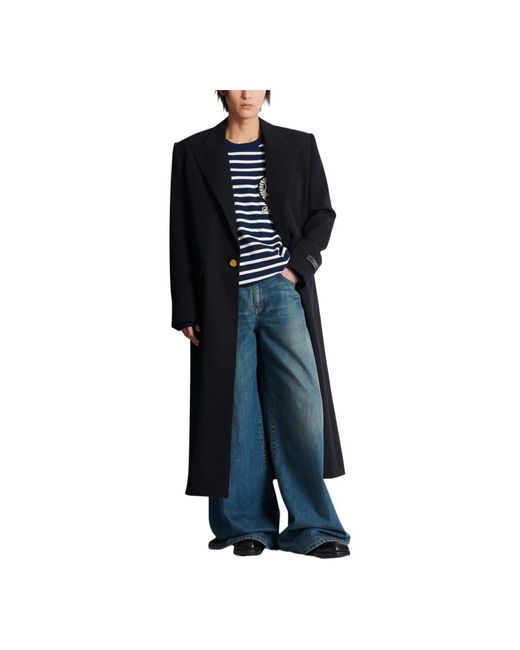 Balmain Black Single-Breasted Coats for men