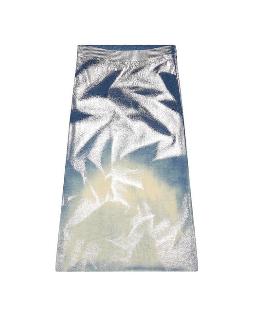 DIESEL Mi-Ian Geribbelde Midi-Rok in het Blue