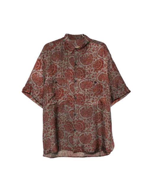 Uma Wang Brown Short Sleeve Shirts for men