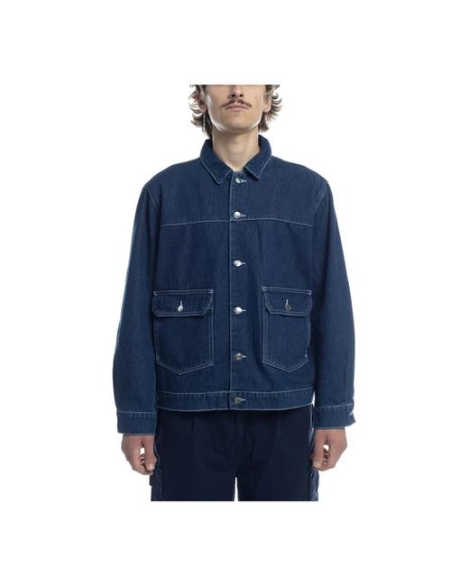 Pop Trading Co. Denimjacke Mit Silbernen Knöpfen in Blue für Herren
