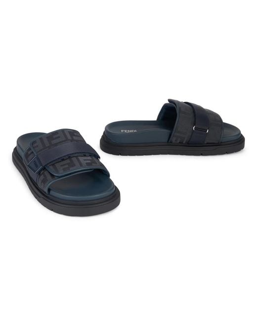 Fendi Blue Sliders for men