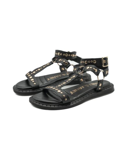 Flat Sandals di Janet & Janet in Black