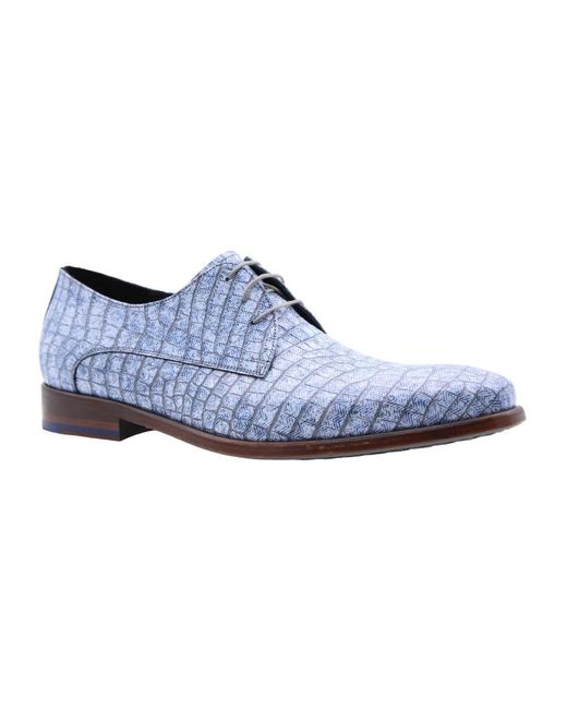 Floris Van Bommel Blue Laced Shoes for men