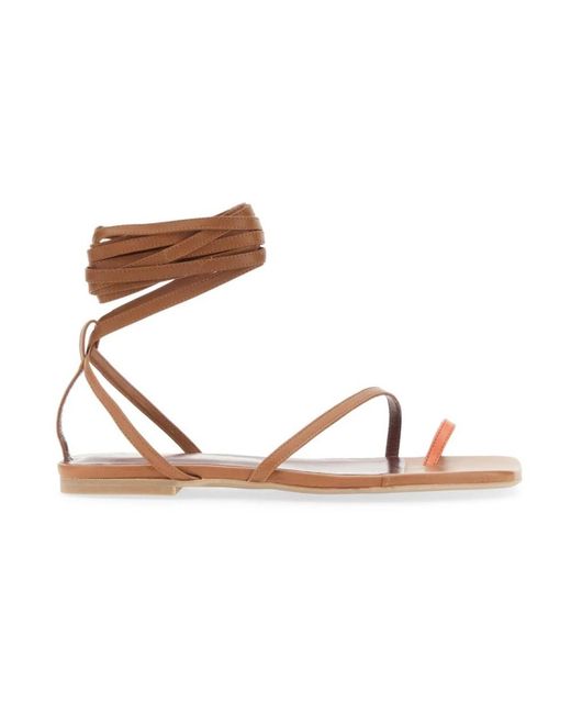 Flat Sandals Staud en coloris Brown