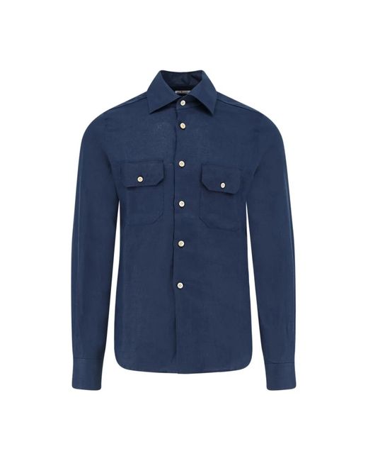 Kiton Blue Casual Shirts for men