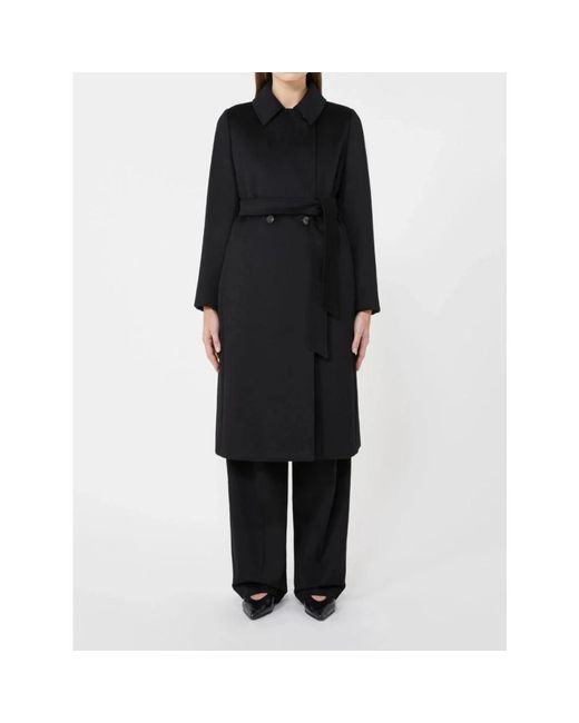 Max Mara Black Belted Coats