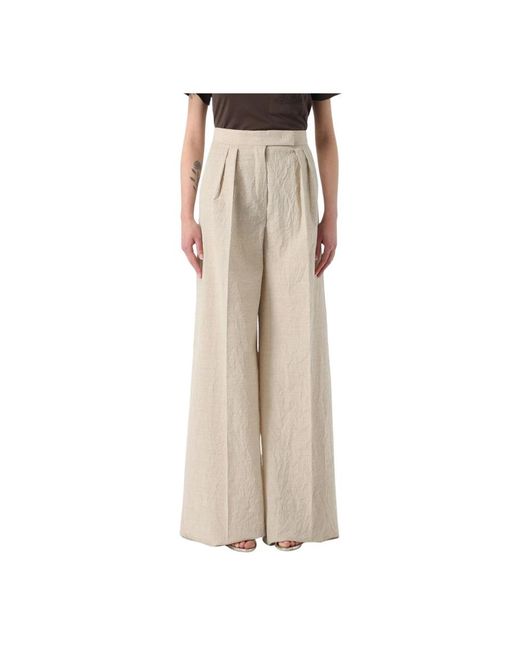 Wide Trousers Max Mara en coloris Natural