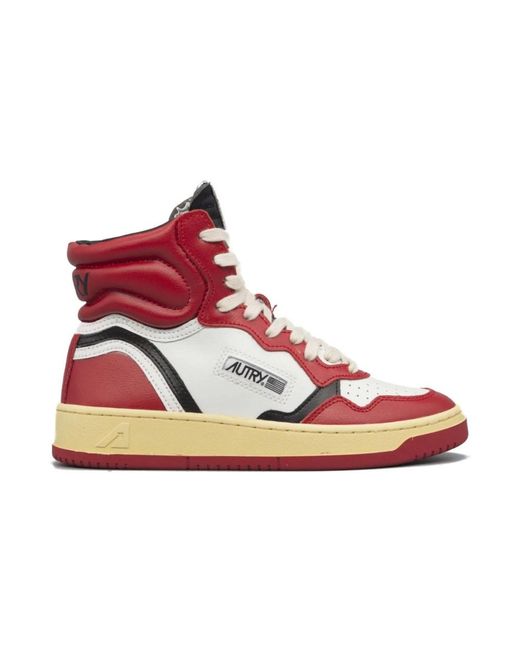 Autry Red Vintage Hohe Sneaker