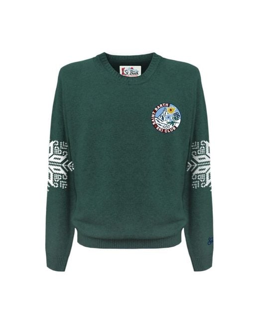 Round-Neck Knitwear di Mc2 Saint Barth in Green da Uomo