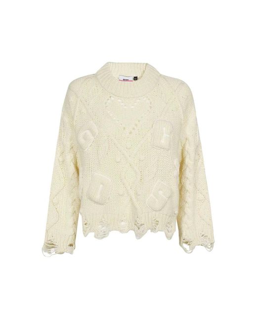 Gcds Natural Round-Neck Knitwear