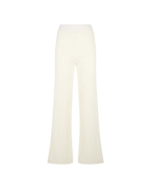 Alpha Studio White Wide Trousers