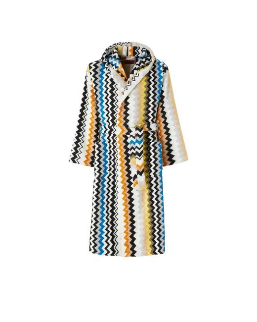 Missoni Nachtkleding ,Veelkleurig ,Zwarte Zelfbindend Accessoire Met Zakken in het Blue