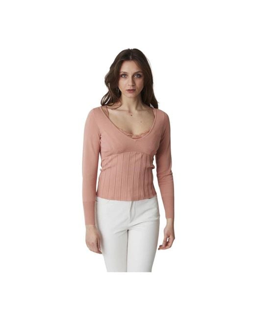 Round-Neck Knitwear Pinko en coloris Red