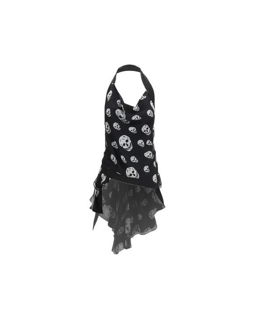 McQueen Black Sleeveless Tops