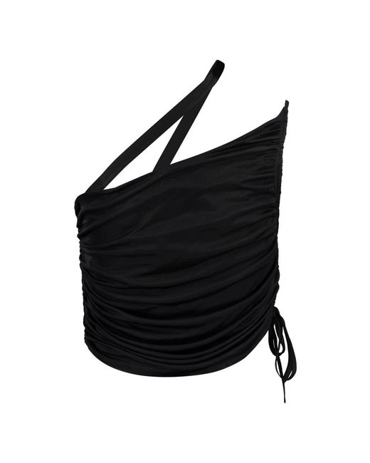 ANDREA ADAMO Black Sleeveless Tops