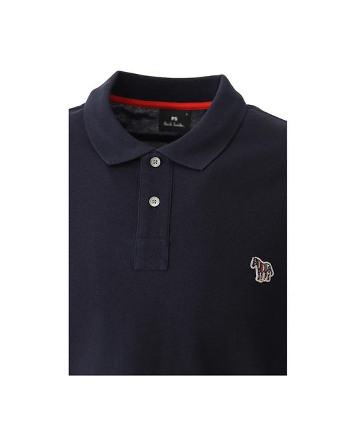 Paul Smith Tops ,Blauw ,Katoen Zebra Logo Polo Shirt in het Blue voor heren