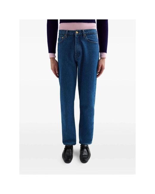Jil Sander Blue Straight Fit Jeans