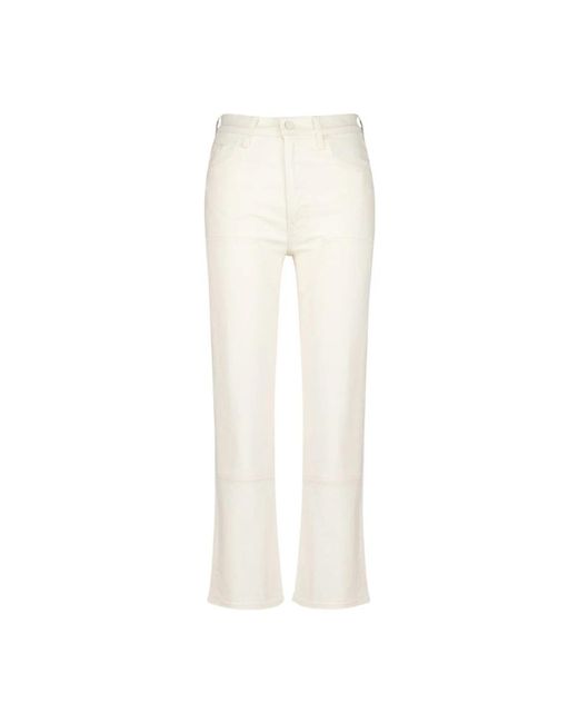 Mother White Cropped Jeans