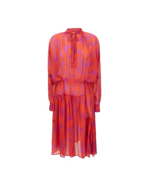 Dries Van Noten Red Midi Dresses