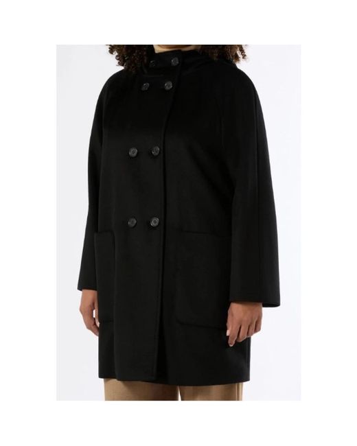 Marina Rinaldi Black Double-Breasted Coats