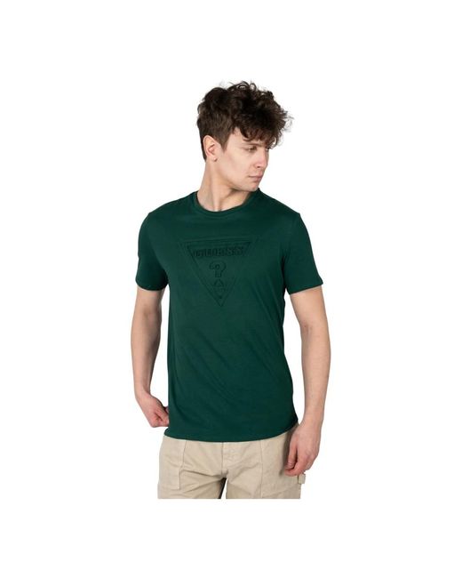 Guess Klassisches rundhals t-shirt in Green für Herren