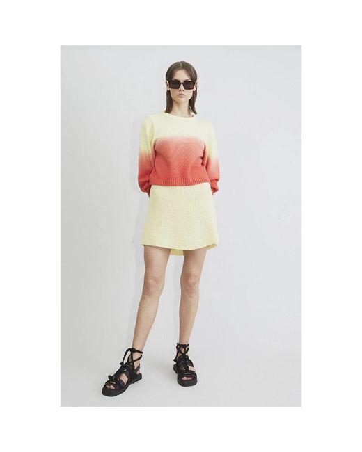 Rodebjer Rokken ,Geel ,Katoen Cotton-Knit Mini Skirt in het Yellow