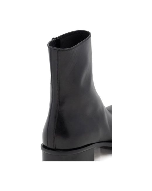Alexander McQueen Black Calfskin Cuban Stack Boots for men