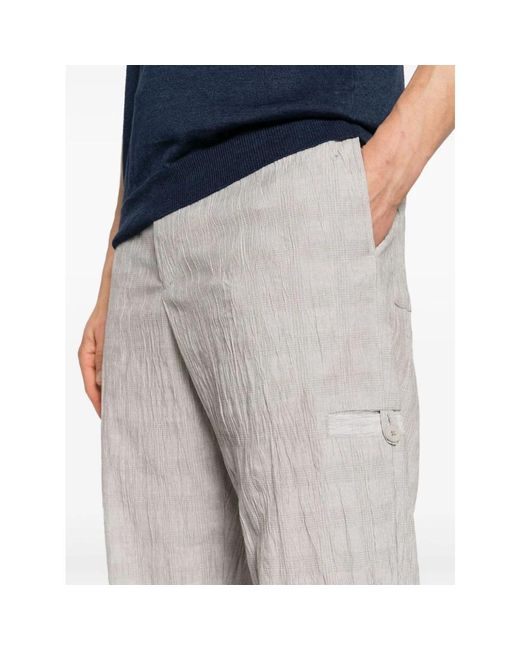 Emporio Armani Gray Straight Trousers for men